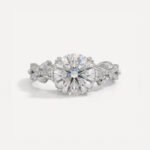 2.77 CTW Round Cut Lab Grown Diamond Nature Inspired Engagement Ring, 2.04 CT E VS1 IGI Certified Solitaire Leaf Vine Wedding Ring in 14K Gold