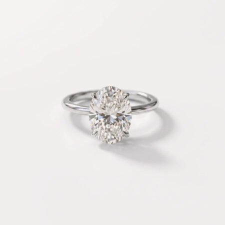 1.55 Ct E VVS1 IGI Certified Oval Cut Lab Grown Diamond Solitaire Engagement Ring, 14K Gold